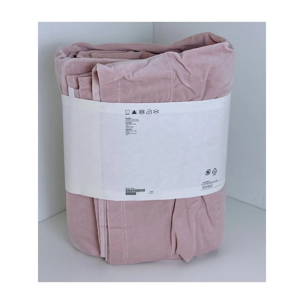 IKEA Sanela Velvet Curtains Pale Pink 2 Panels 55x84